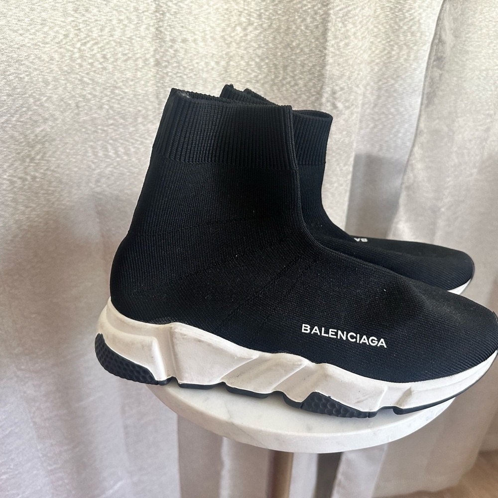 Balenciaga Black and White Sock Sneakers